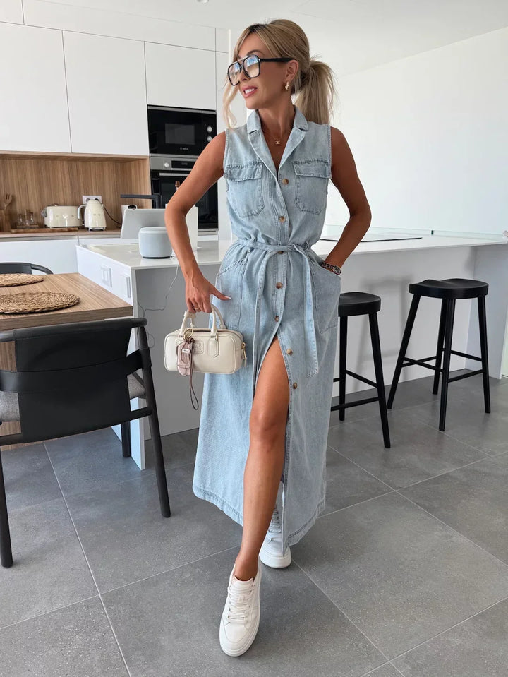 The Larah - Denim Maxi Dress