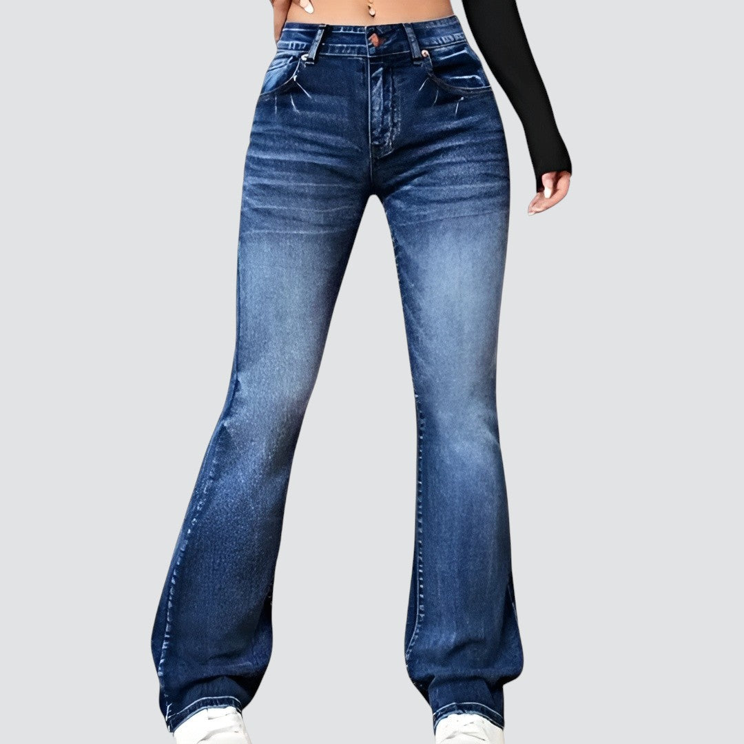 Edna | Stilfulde Højtaljede Jeans med Brede Ben