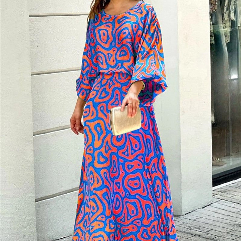 Ambelin™ | Abstract Print Maxi Dress