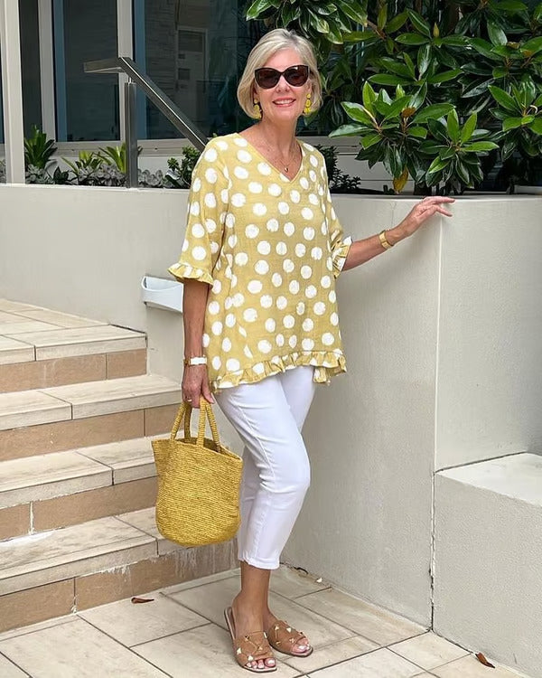 Daphne™ | Polka Dot Ruffle Tunic