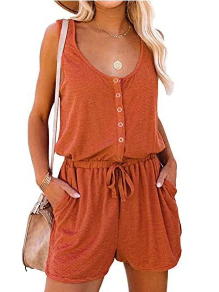Avalon | Buttoned Boho Romper