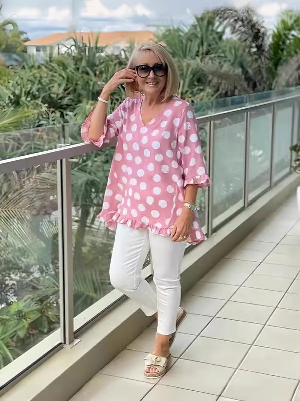 Daphne™ | Polka Dot Ruffle Tunic
