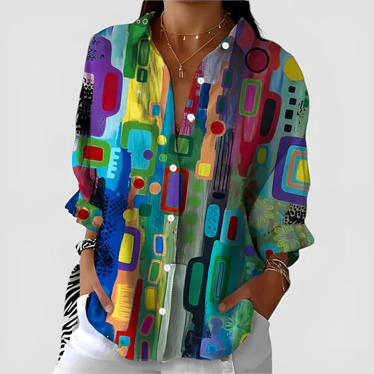Maja™ | Bluse med farverigt design