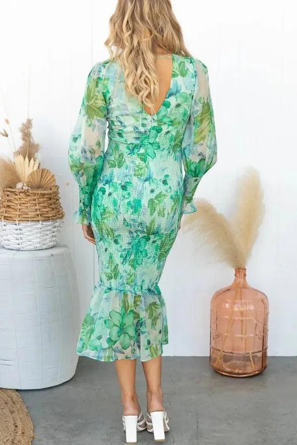 The Deborah | Mermaid V Neck Dress