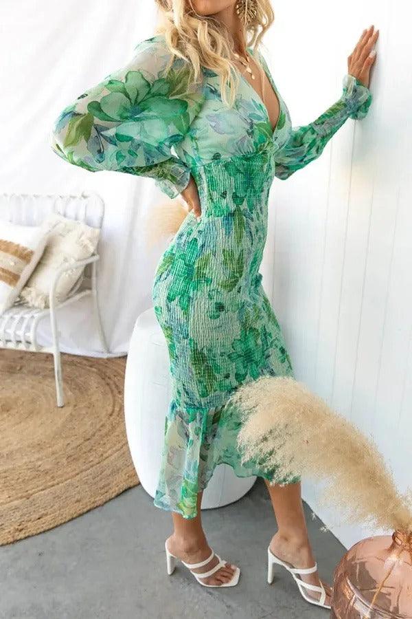 The Deborah | Mermaid V Neck Dress