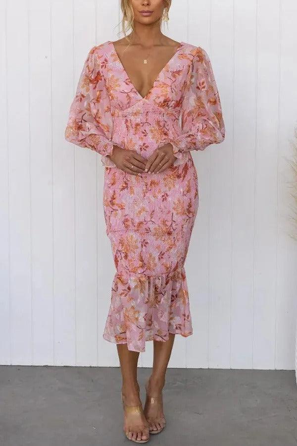 The Deborah | Mermaid V Neck Dress