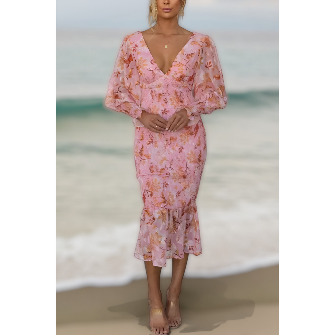 The Deborah | Mermaid V Neck Dress