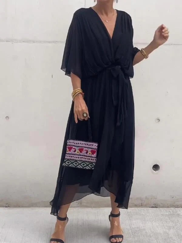 Serena™ | Flowy Wrap Midi Dress