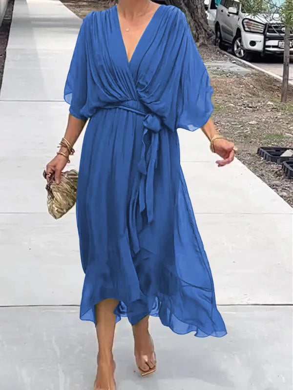 Serena™ | Flowy Wrap Midi Dress