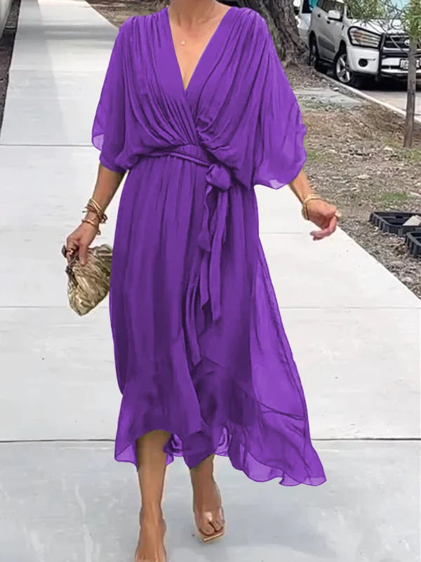 Serena™ | Flowy Wrap Midi Dress
