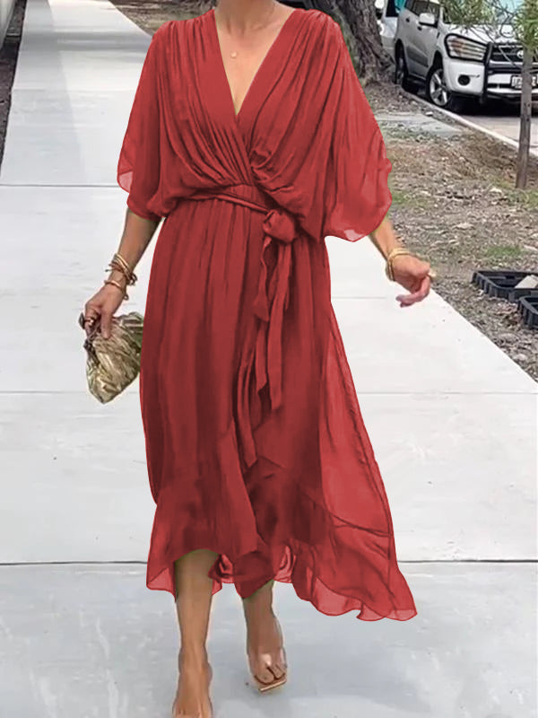 Serena™ | Flowy Wrap Midi Dress