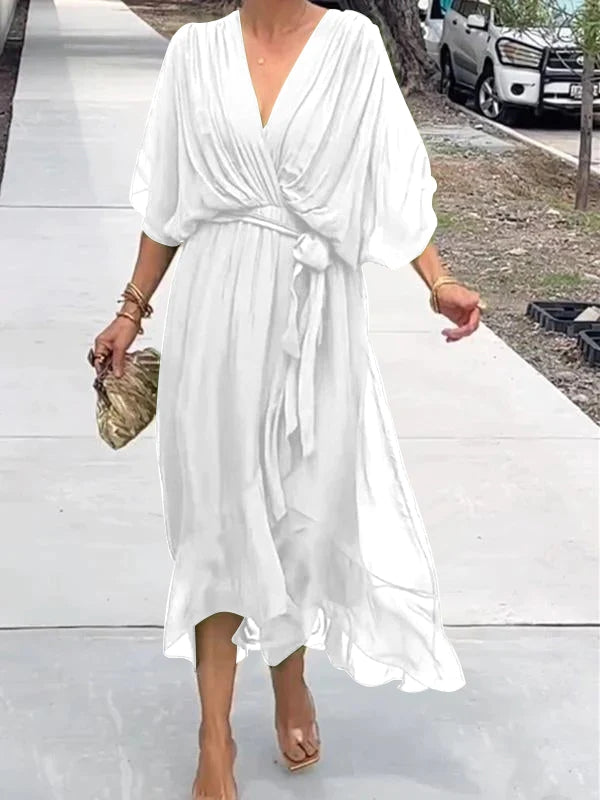 Serena™ | Flowy Wrap Midi Dress