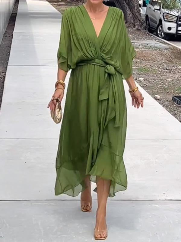 Serena™ | Flowy Wrap Midi Dress