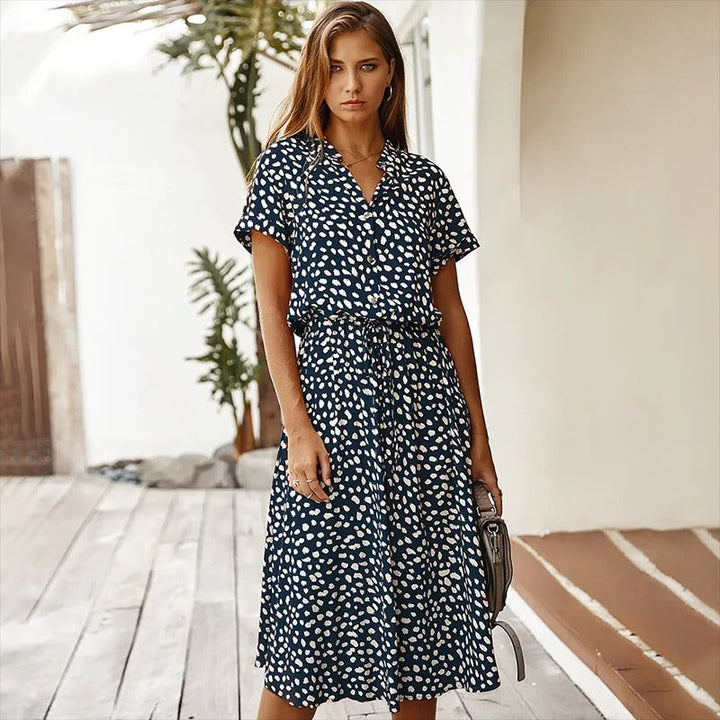 Merredin™ | Effortless Leopard Print Shirt Dress