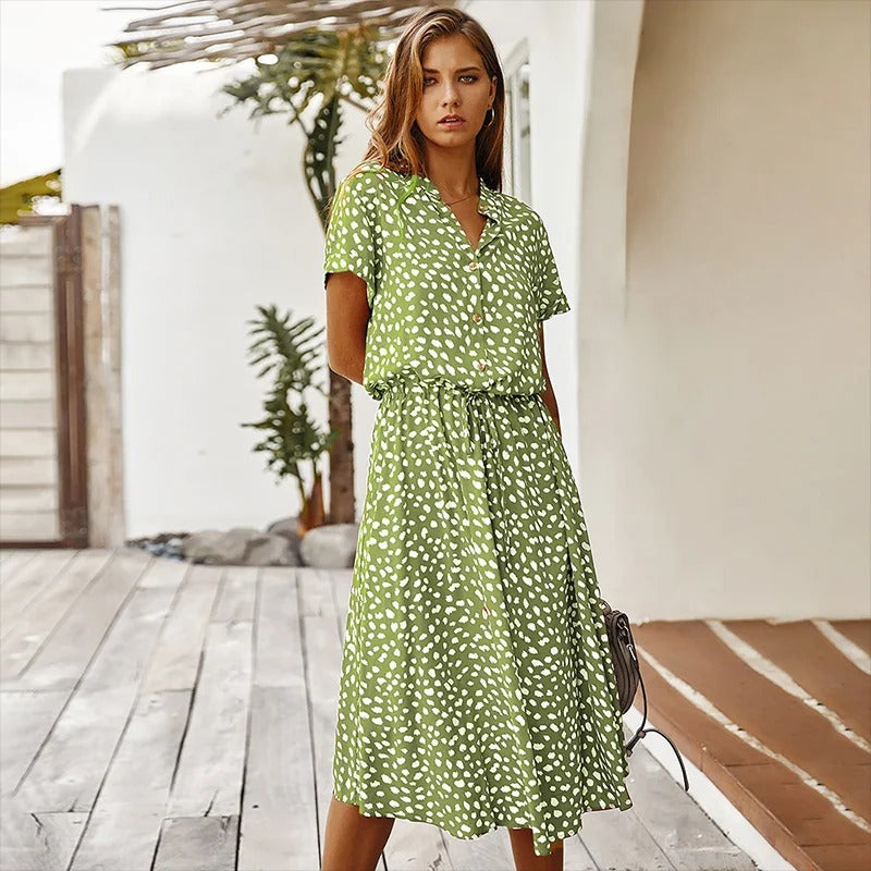 Merredin™ | Effortless Leopard Print Shirt Dress