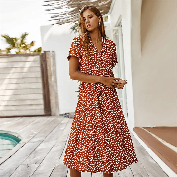Merredin™ | Effortless Leopard Print Shirt Dress