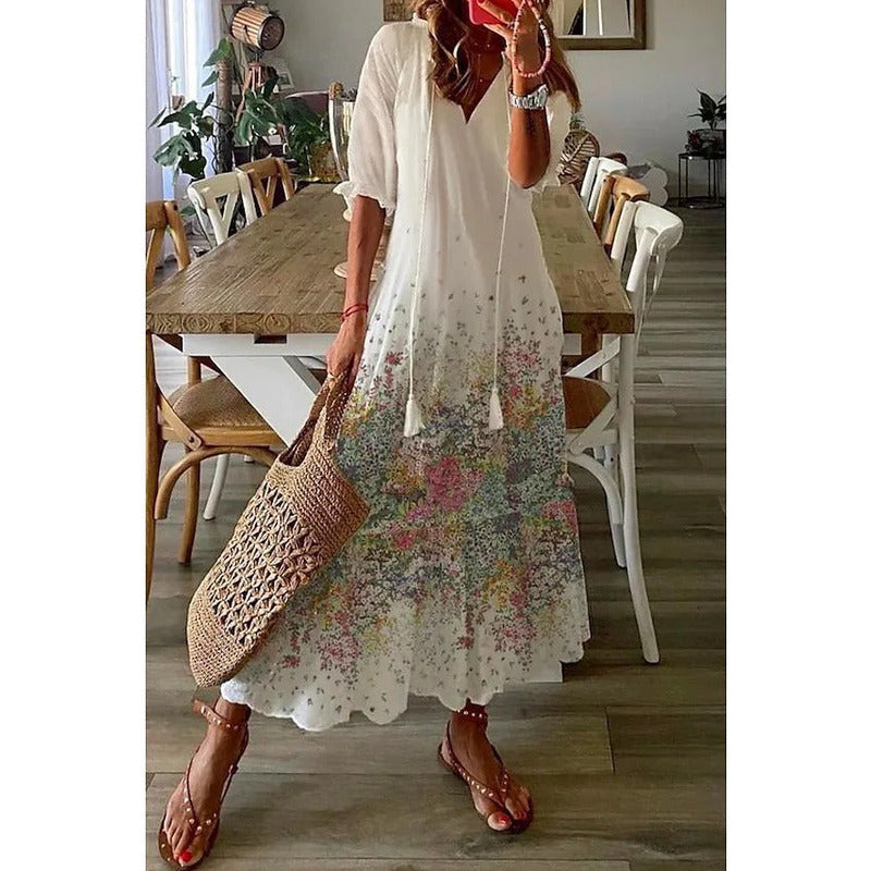 Mayra| Elegant Loose Cotton-Linen Maxi Dress 1 + 1 FREE