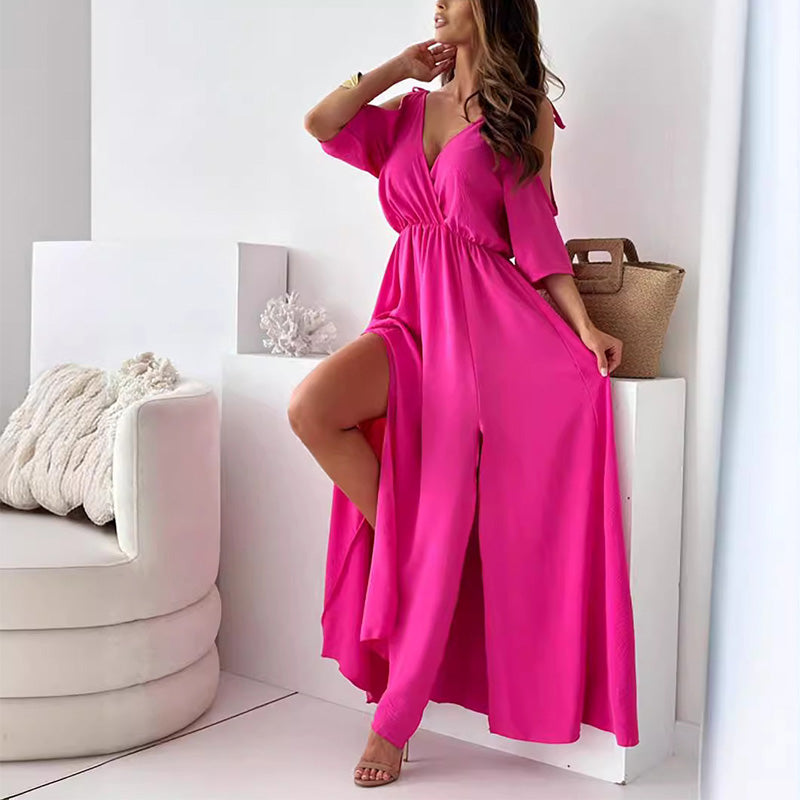 The Maryam™ -  Elegant High-Slit Maxi Dress