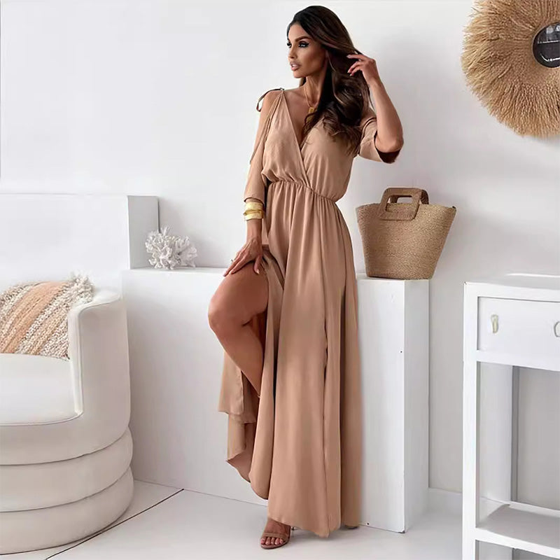 The Maryam™ -  Elegant High-Slit Maxi Dress