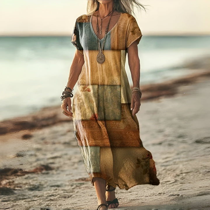 Meline | Stilfuld Blomsterprint Boho Kjole